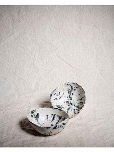 White/Midnight blue Imprint Dessert Bowl 