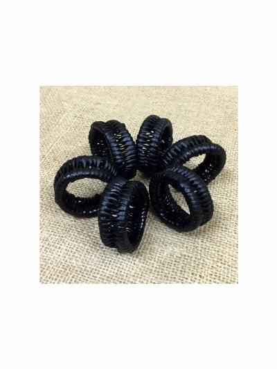 Cane Skeleton Napkin ring set (6 pc) - Black/Matte