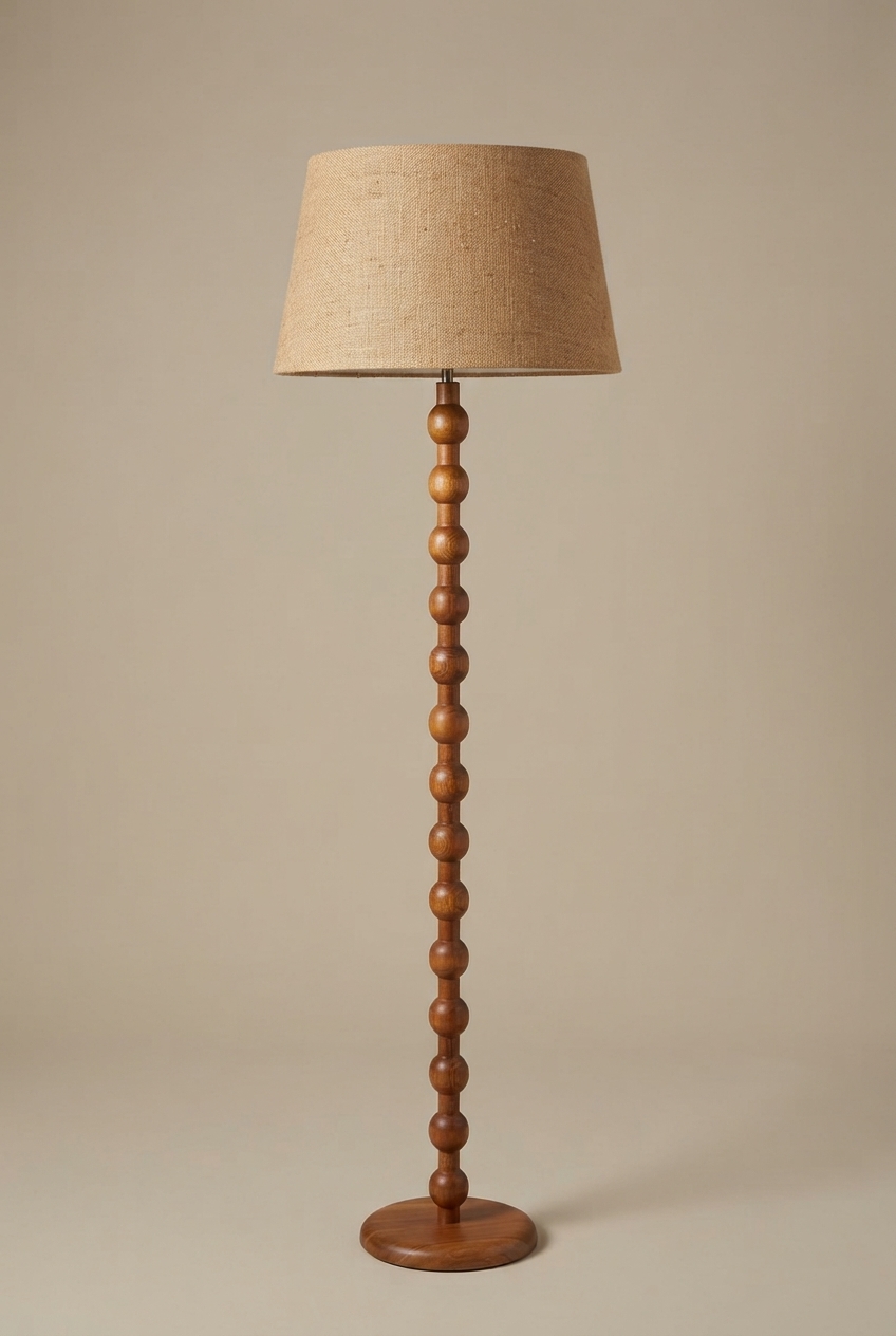 Lumos (Teak Finish) - Tapered Jute Shade