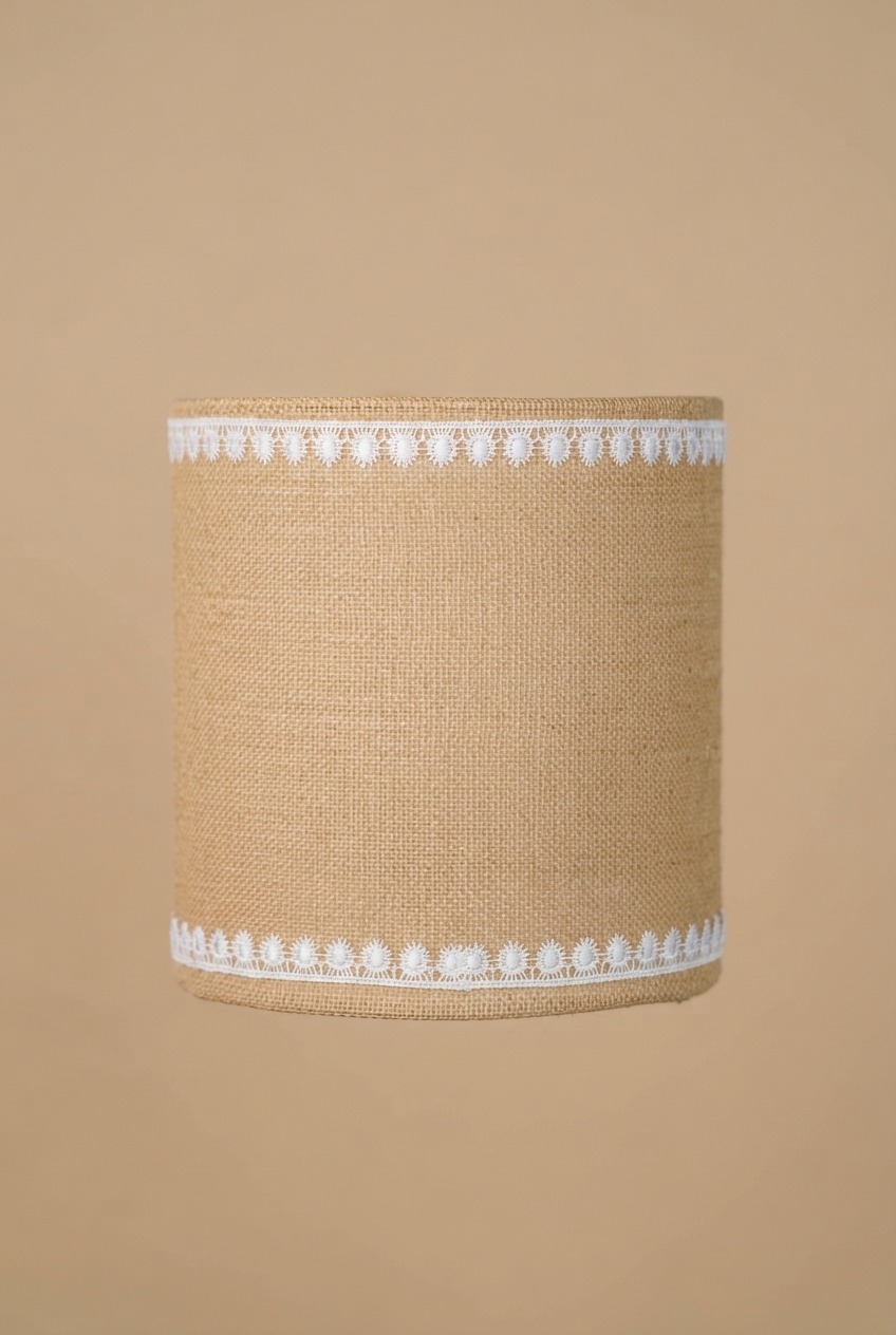 Barrel Shade (S) - Jute & Lace