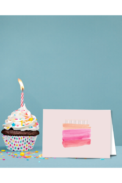 Greeting Card - Tiered Cake With Candles
