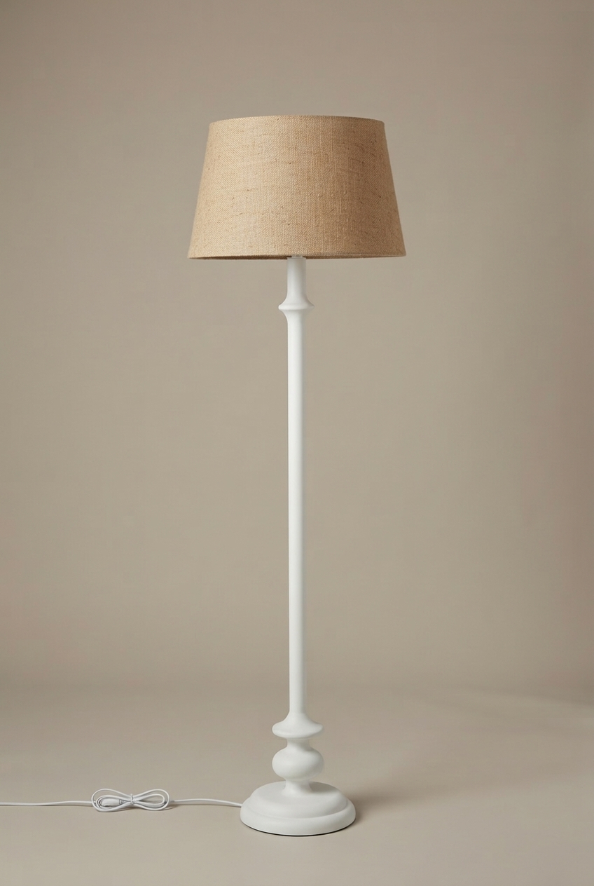 Elvin (White) - Tapered Jute Shade
