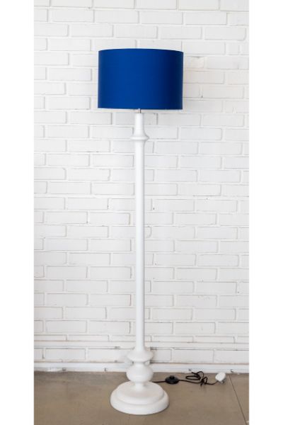 Elvin Lamp - White, Navy shade