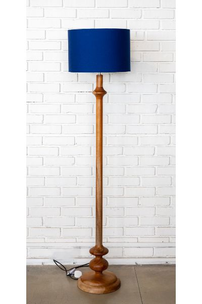 Elvin Lamp - Natural, Navy shade