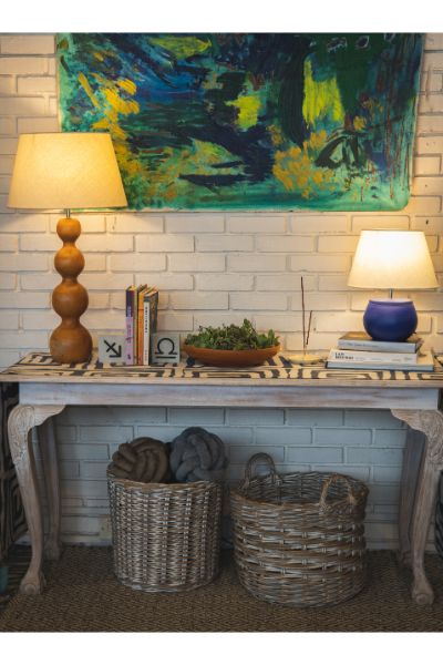 White washed console table