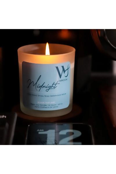 Frosted Soy Wax Candle - Midnight