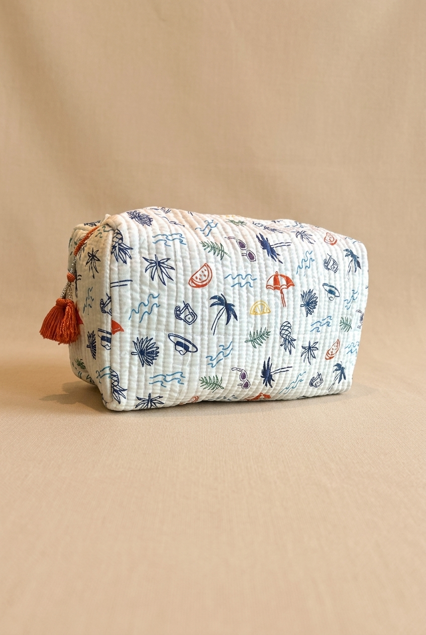 Multi purpose Quilted Pouch - Summer vibes (KK-P-285)m