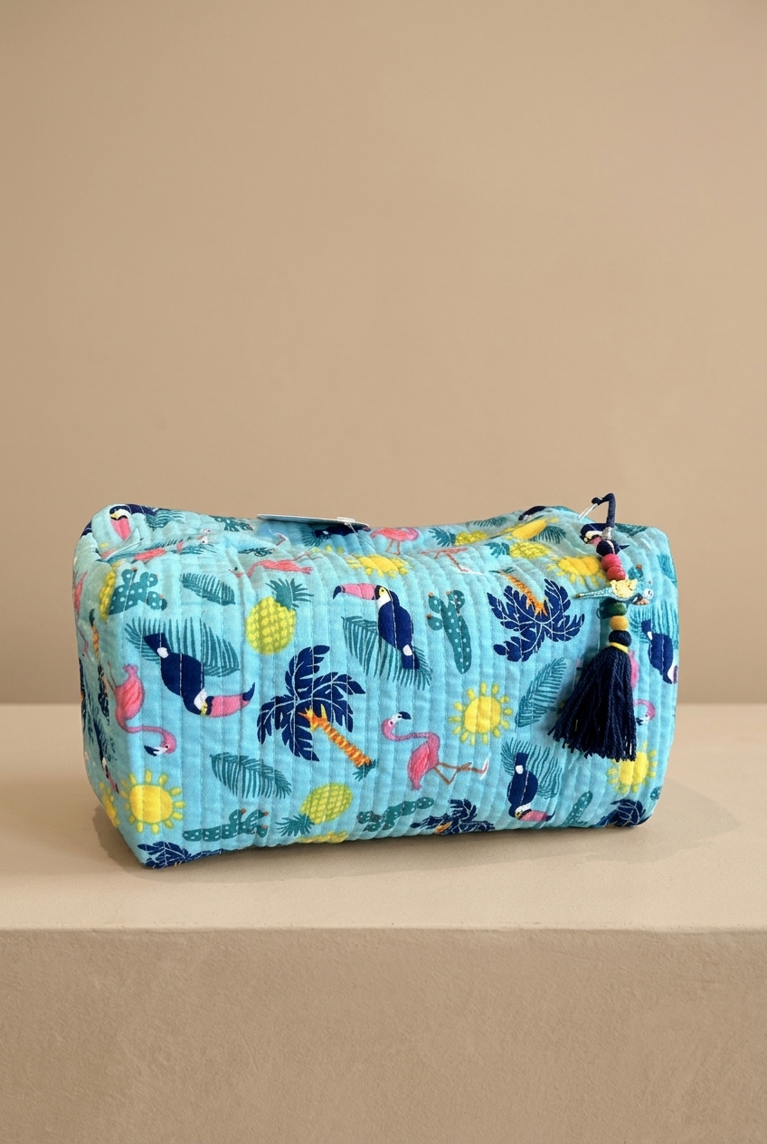 Multi purpose Quilted Pouch - Summer print(KK-P-285)o