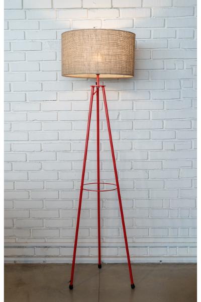 Steel Tripod (Scarlet) - Jute Barrel Shade