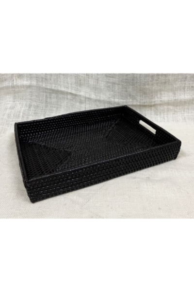 Cane rectangular Tray - XXL - Charcoal matte