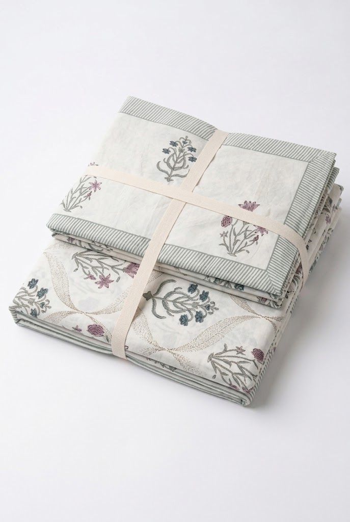 Queen size bedsheet with two pillow cases - 196