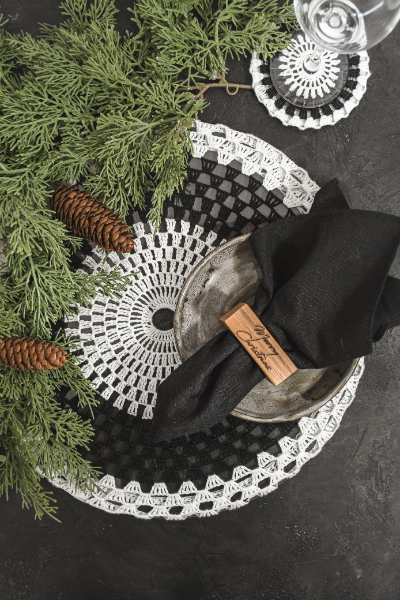 Placemats Set of 6 - Black n' White