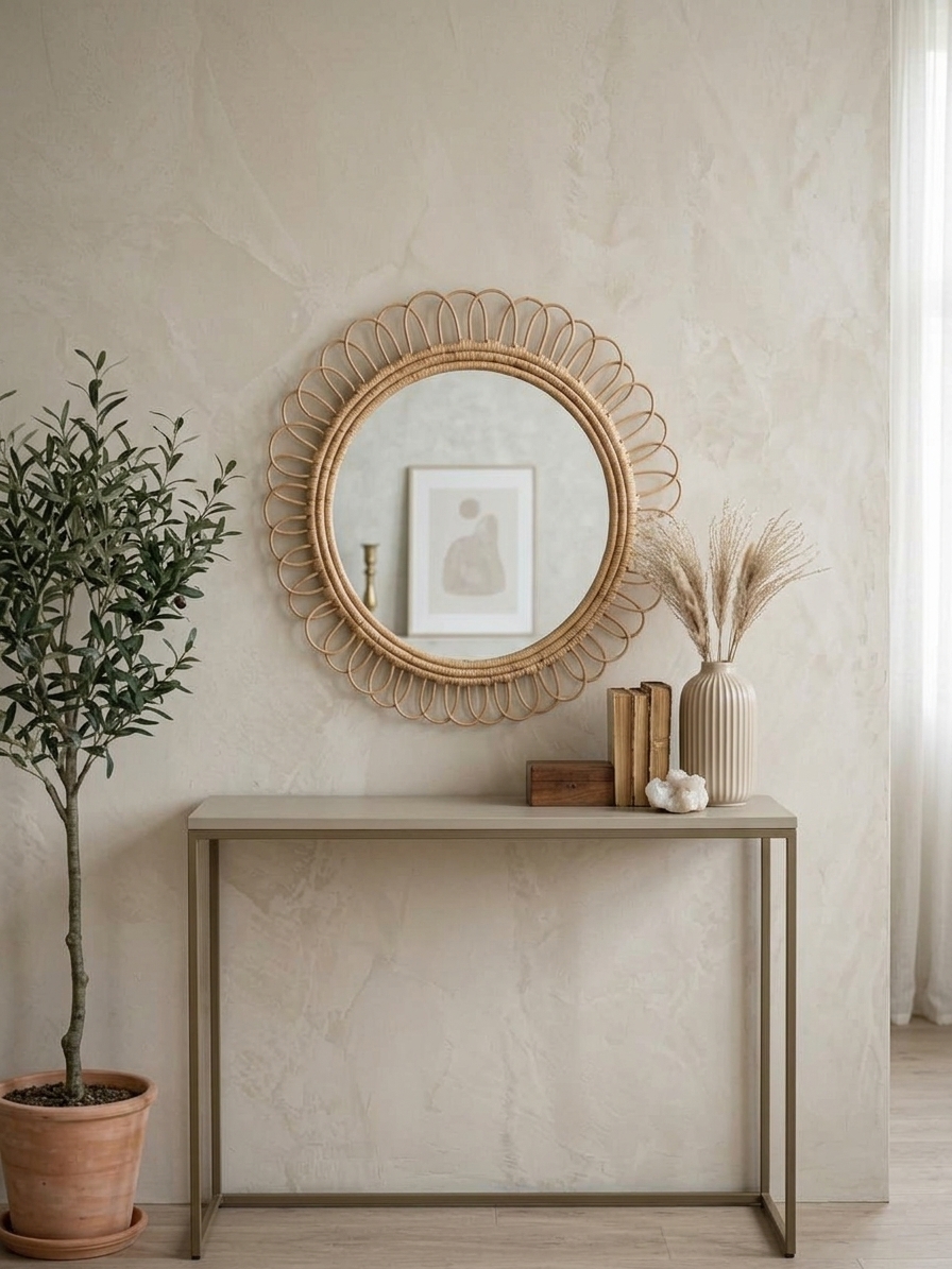 Daas Pethi Large Cane Mirror - Sand