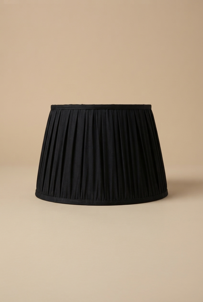 Tapered Shade (L) - Black, Pleated