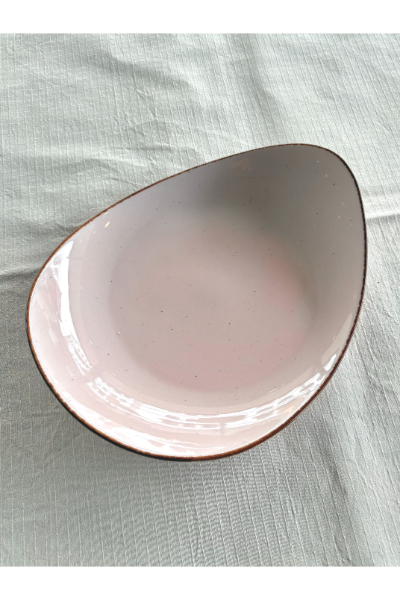 Ceramic Scoop Plate - Pink