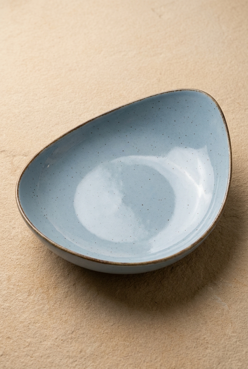 Ceramic Scoop Plate - Blue