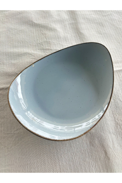 Ceramic Scoop Plate - Blue