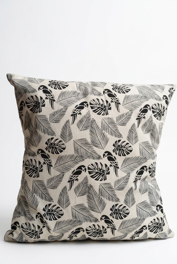 Cushion Cover - Monochrome Parrots