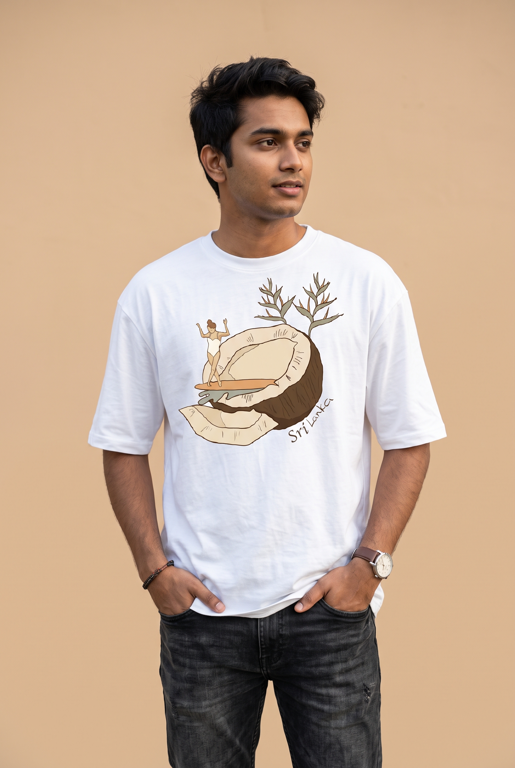Coconut surfer printed Tees