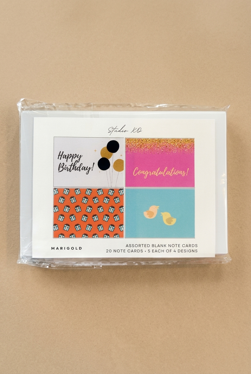 Assorted Mini Notecard Set - Marigold